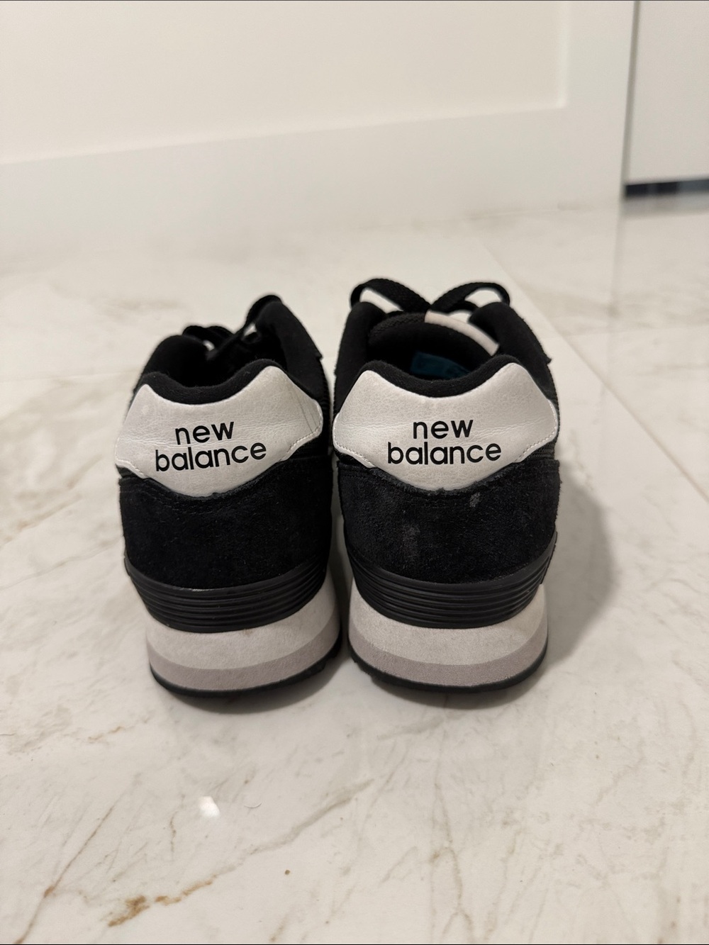 New Balance Men's Black and White Low-Top Sneakers - Picture 3 of 4